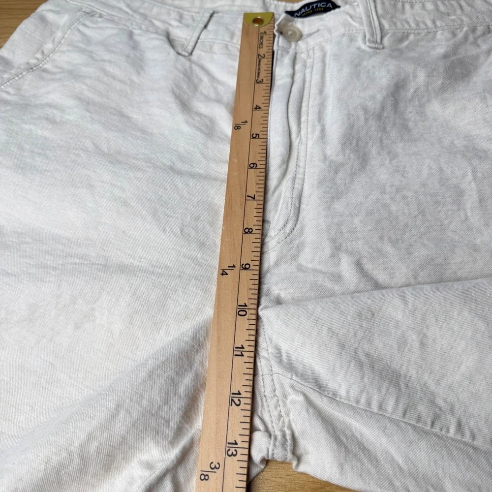 Nautica Mens Linen Blend Straight Leg Pants 34x32 (35x32) Coastal Resortwear